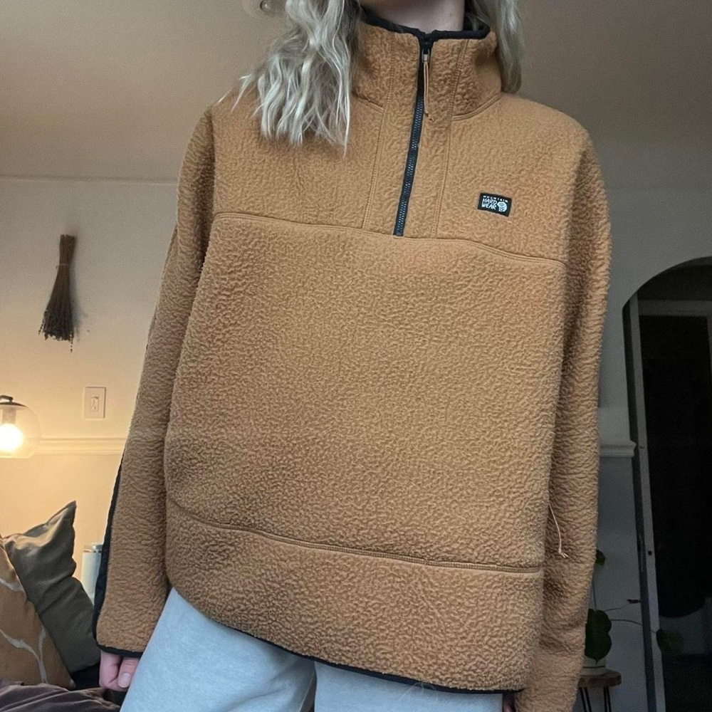 Mountain Hardwear Tan Zip Up Sweater